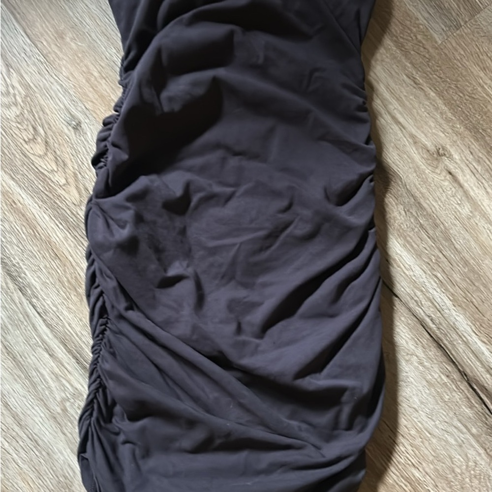 Bodycon Charcoal Black Ruched Tube Dress